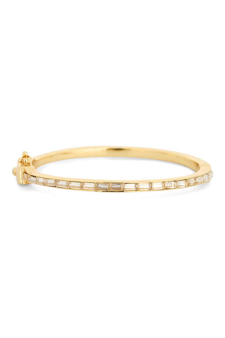 Baguette Cubic Zirconia Bangle Bracelet, Main, color, CLEAR- GOLD