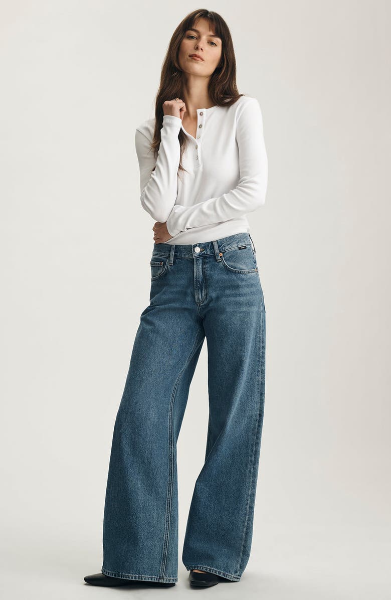 Mavi Jeans Stretch Cotton Rib Henley, Alternate, color, 