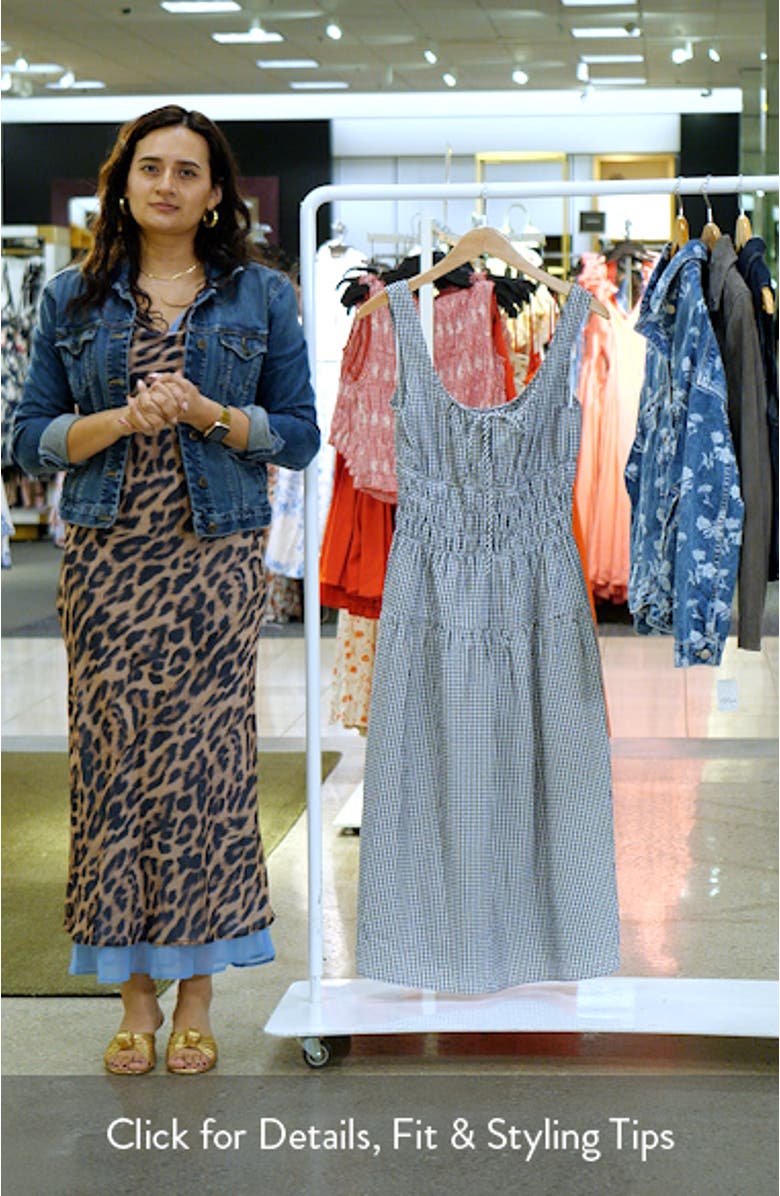 x Styled by COCO! Nina Smock Waist Seersucker Midi Dress