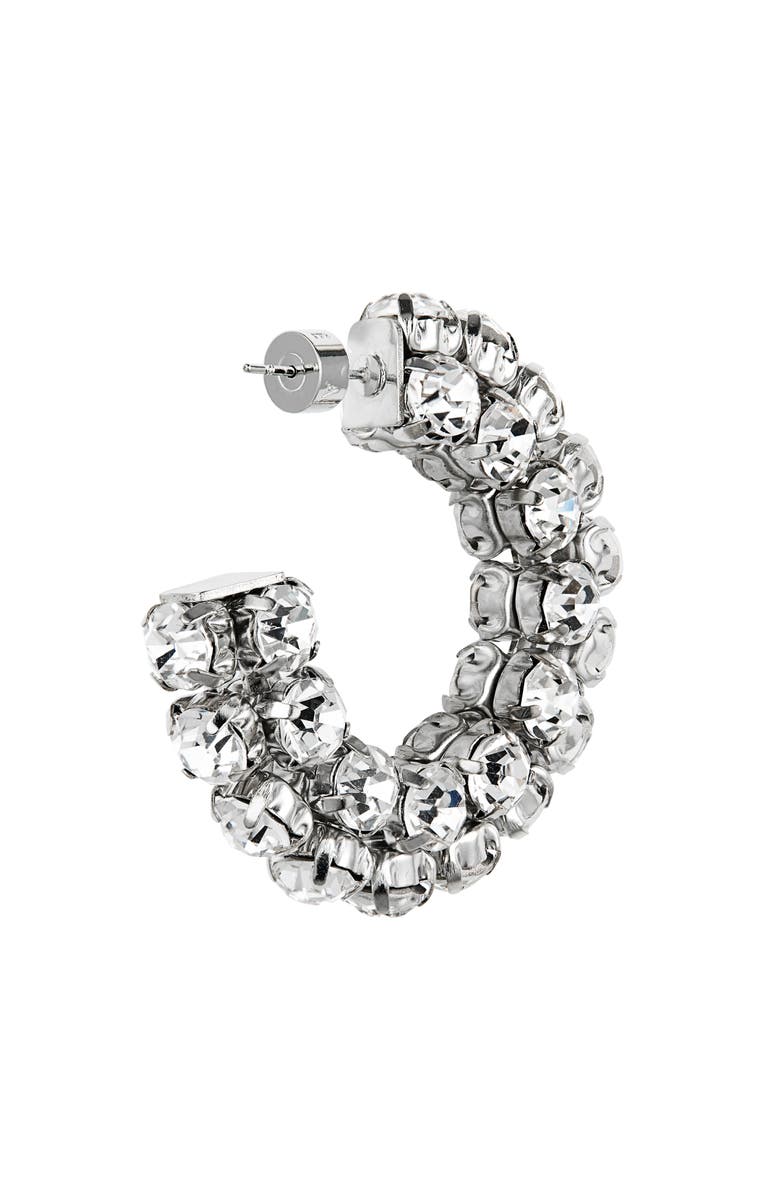 Area Small Crystal Hoop Earrings, Alternate, color, Silver