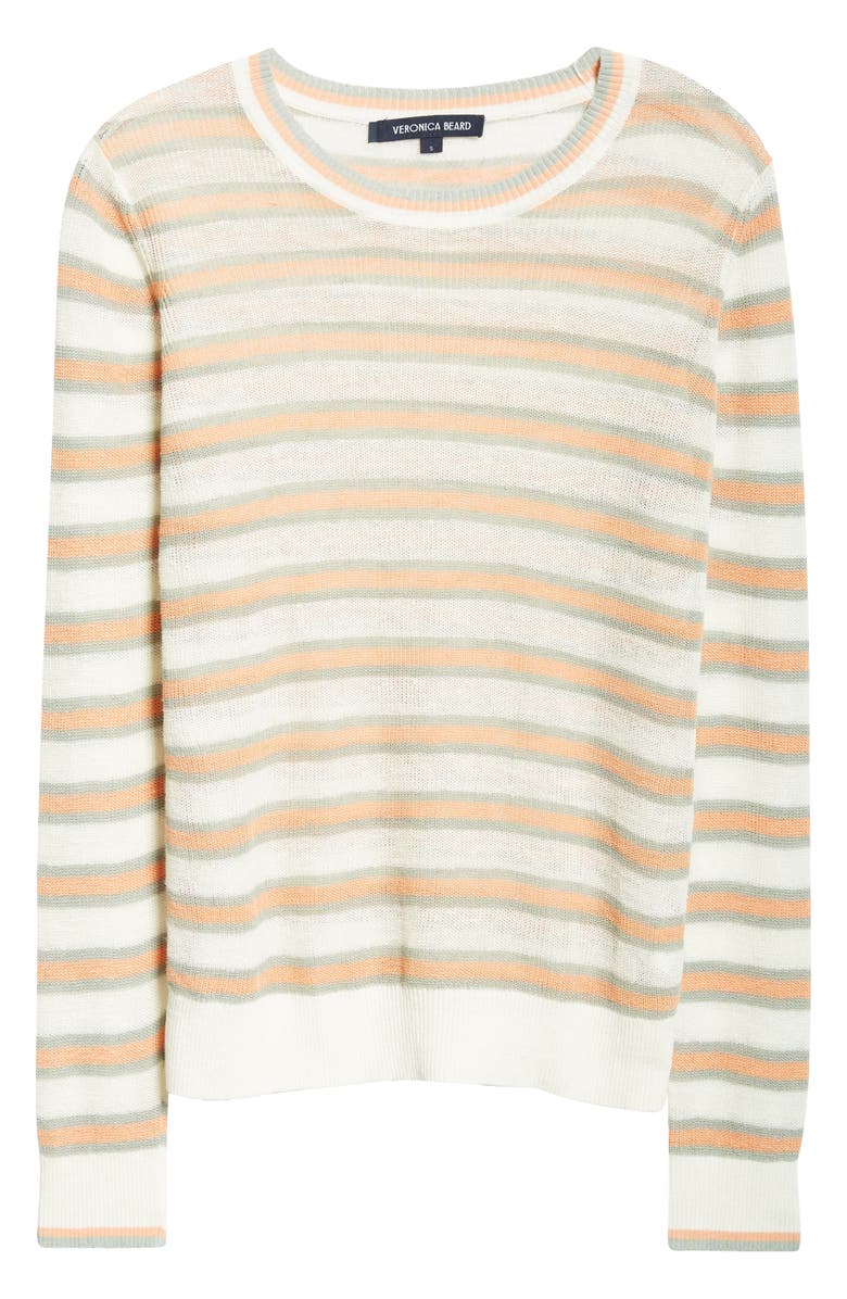 Veronica Beard Magellan Stripe Linen Blend Sweater, Alternate, color, Natural Multi