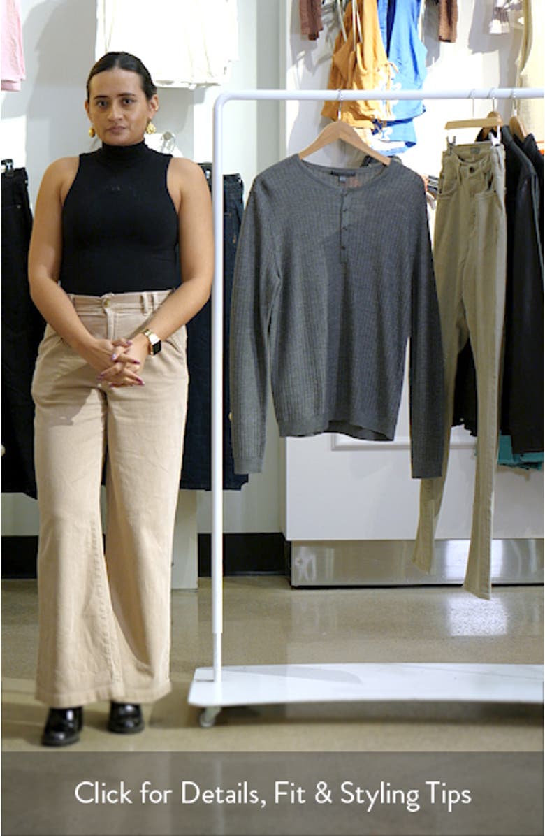 Albano Regular Fit Merino Wool & Silk Rib Henley, sales video thumbnail