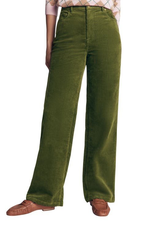 High Waist Corduroy Column Jeans