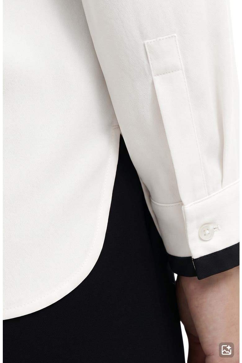 Contrast Trim Shirt, Alternate, color, WHITE DOVE