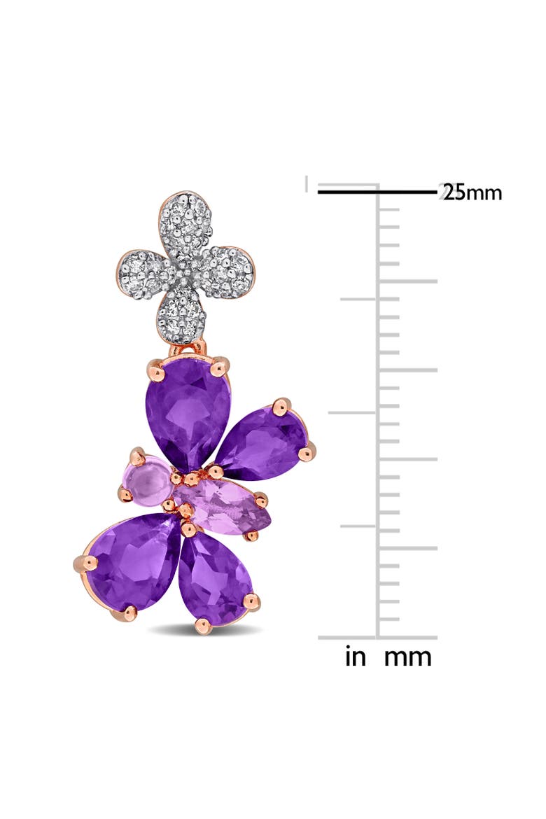Amethyst & Diamond Floral Butterfly Drop Earrings, Alternate, color, Amethyst