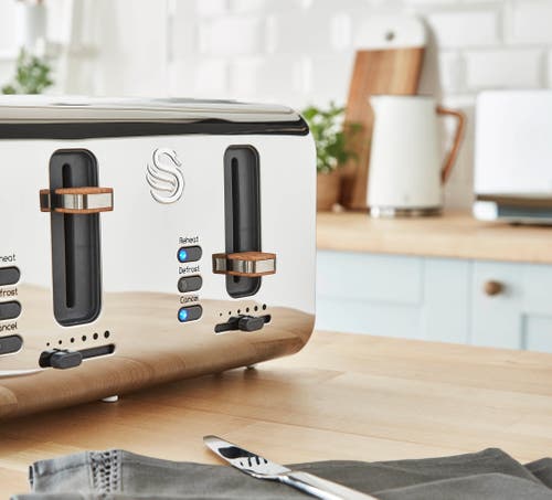 Swan Nordic Four Slice Toaster In Metallic