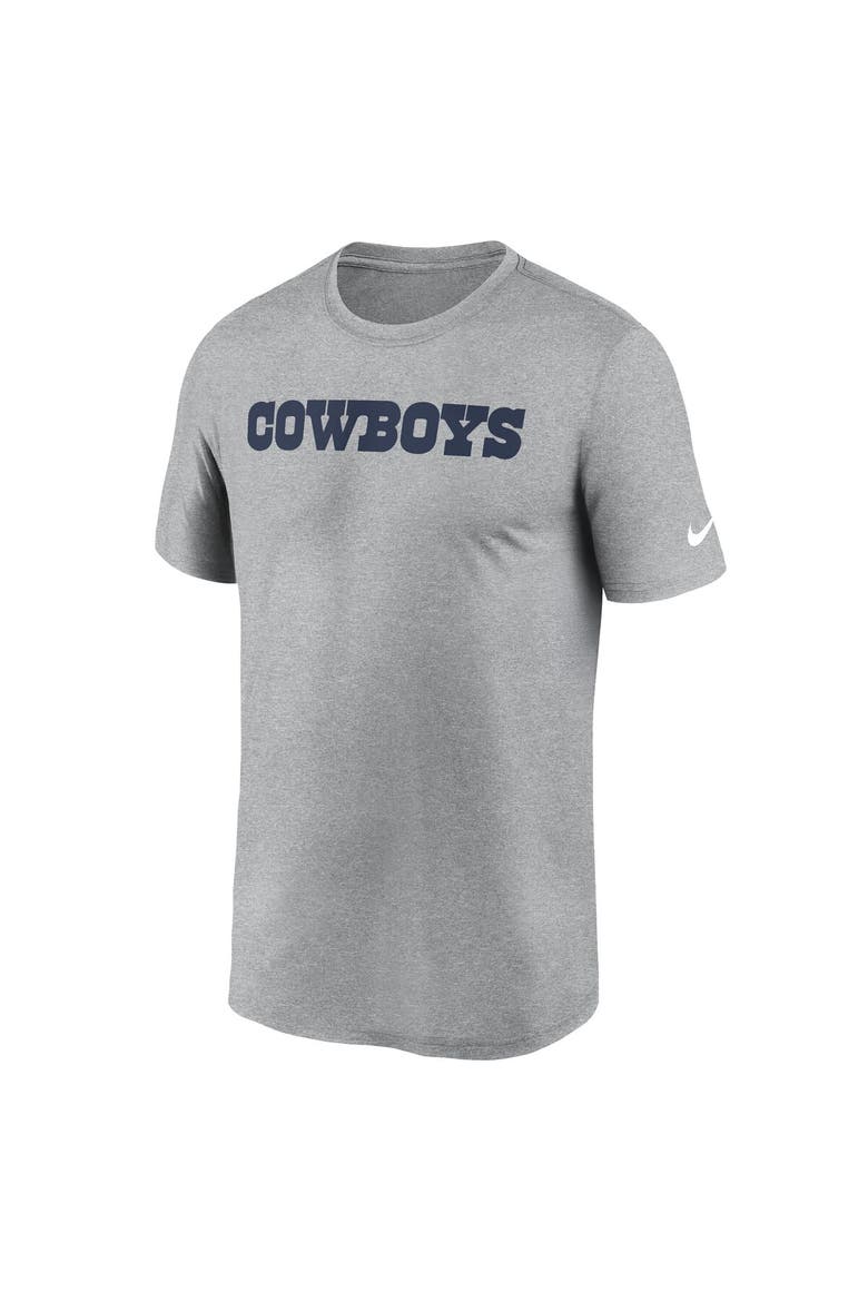 Men's Nike Heather Gray Dallas Cowboys Primetime Legend Wordmark Dri-FIT T-Shirt, Alternate, color, Heather Gray