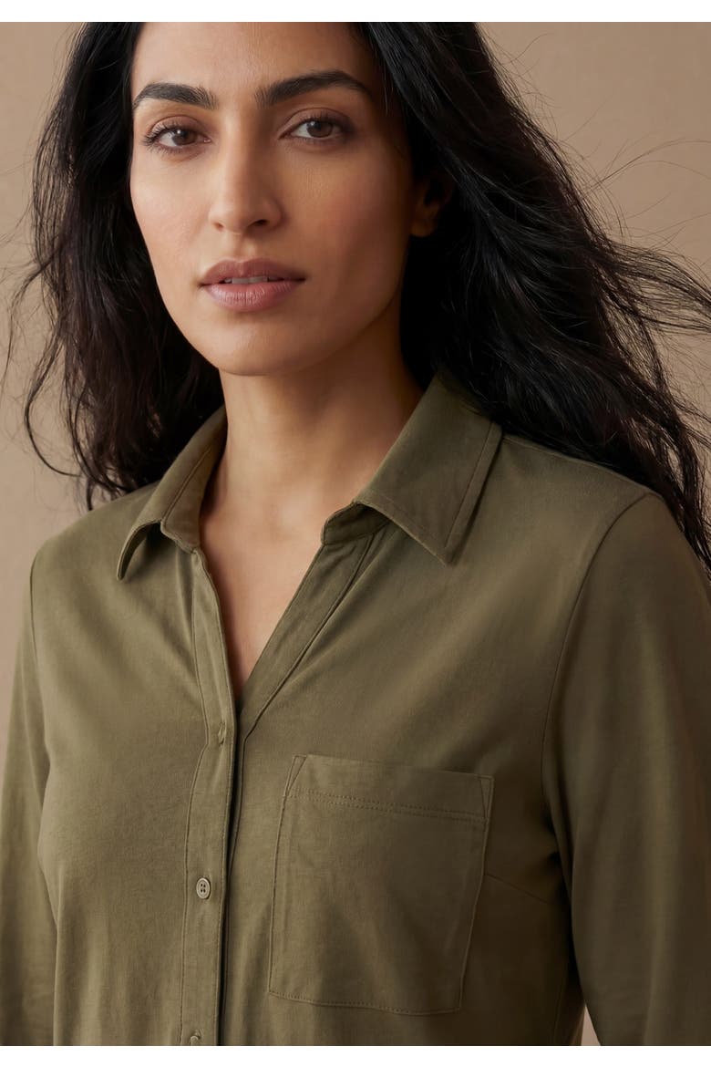 Collar Roll Tab Top, Alternate, color, DARK OLIVE GREEN
