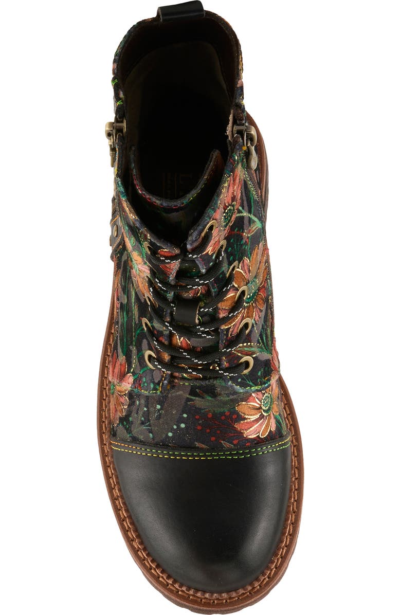 L'Artiste by Spring Step Cordea Floral Lace-Up Boot, Alternate, color, Black Multi