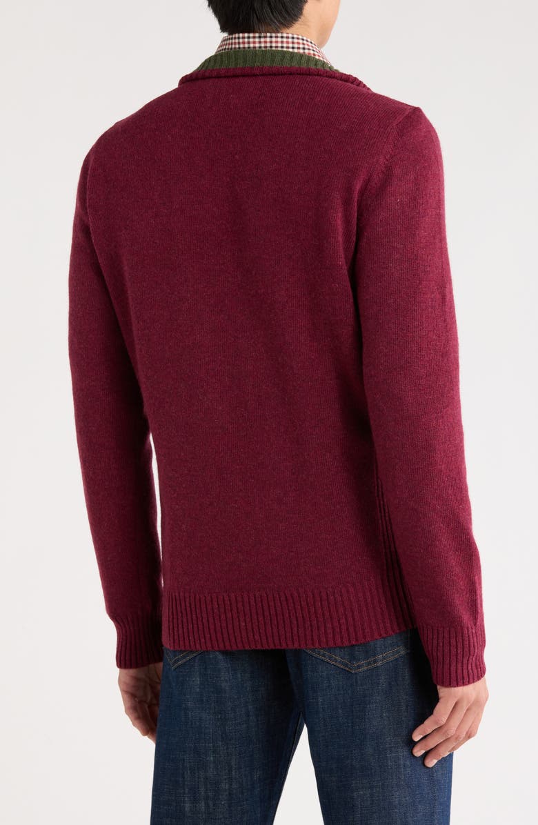 Barbour Nelson Essential Wool Half Zip Sweatshirt, Alternate, color, Port