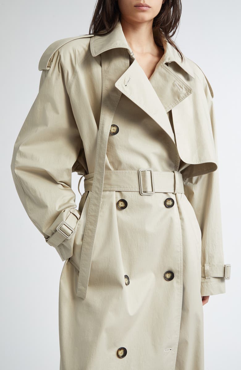 Stella McCartney Oversize Belted Cotton Gabardine Trench Coat, Alternate, color, 