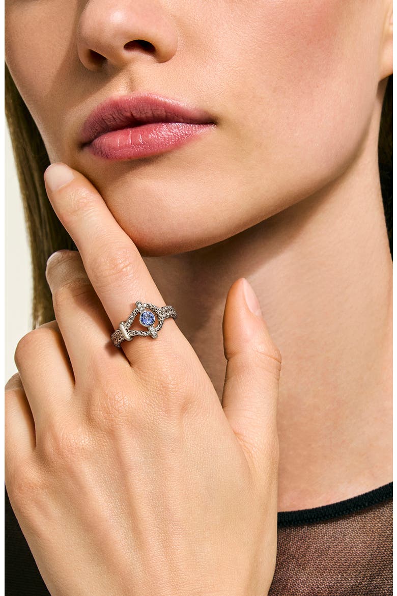 Icon Sterling Silver Tanzanite & Diamond Ring, Alternate, color, SILVER