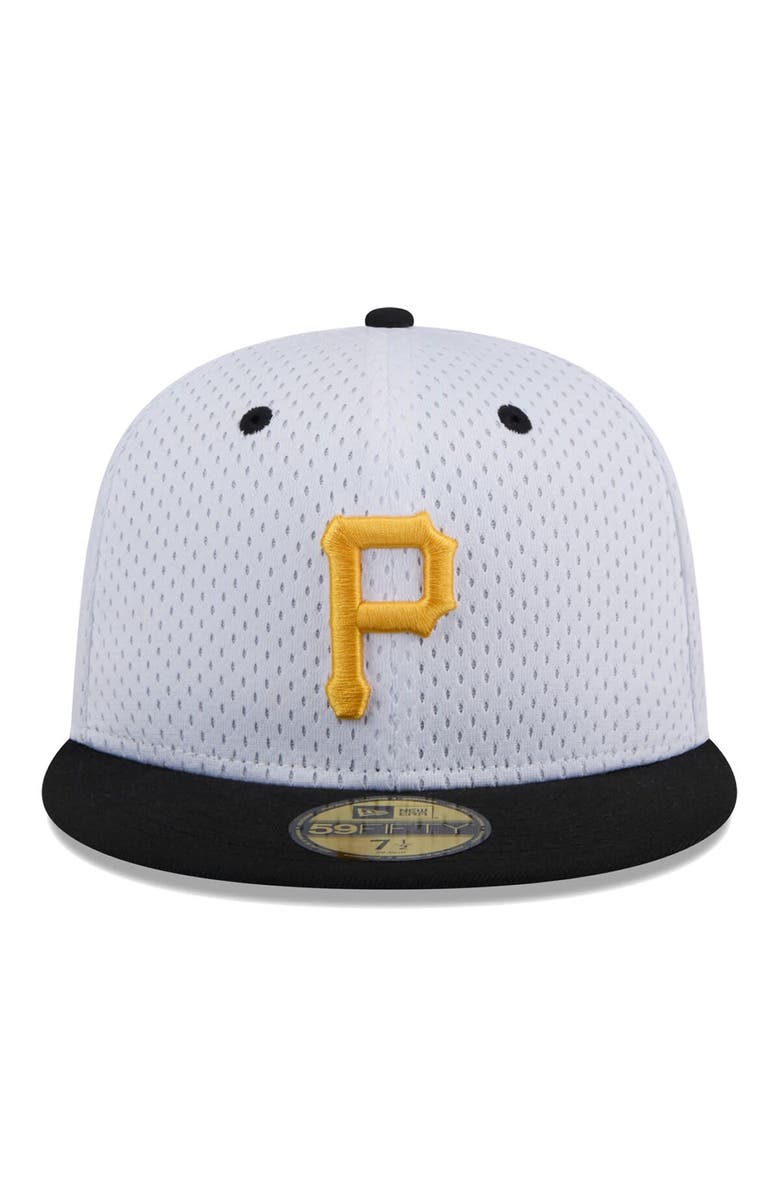 New Era Men's New Era White Pittsburgh Pirates Throwback Mesh 59FIFTY Fitted Hat, Alternate, color, 