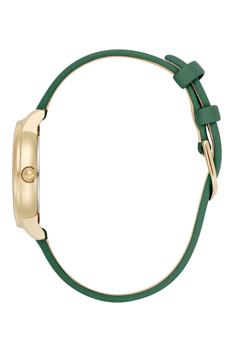 Westbourne Leather Strap Watch, 30mm, Alternate, color, GREEN