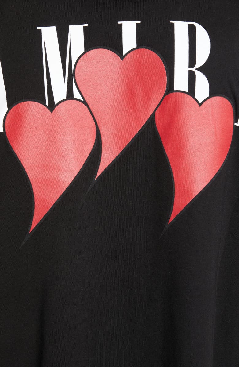AMIRI Three Hearts Graphic Cotton Tee, Alternate, color,