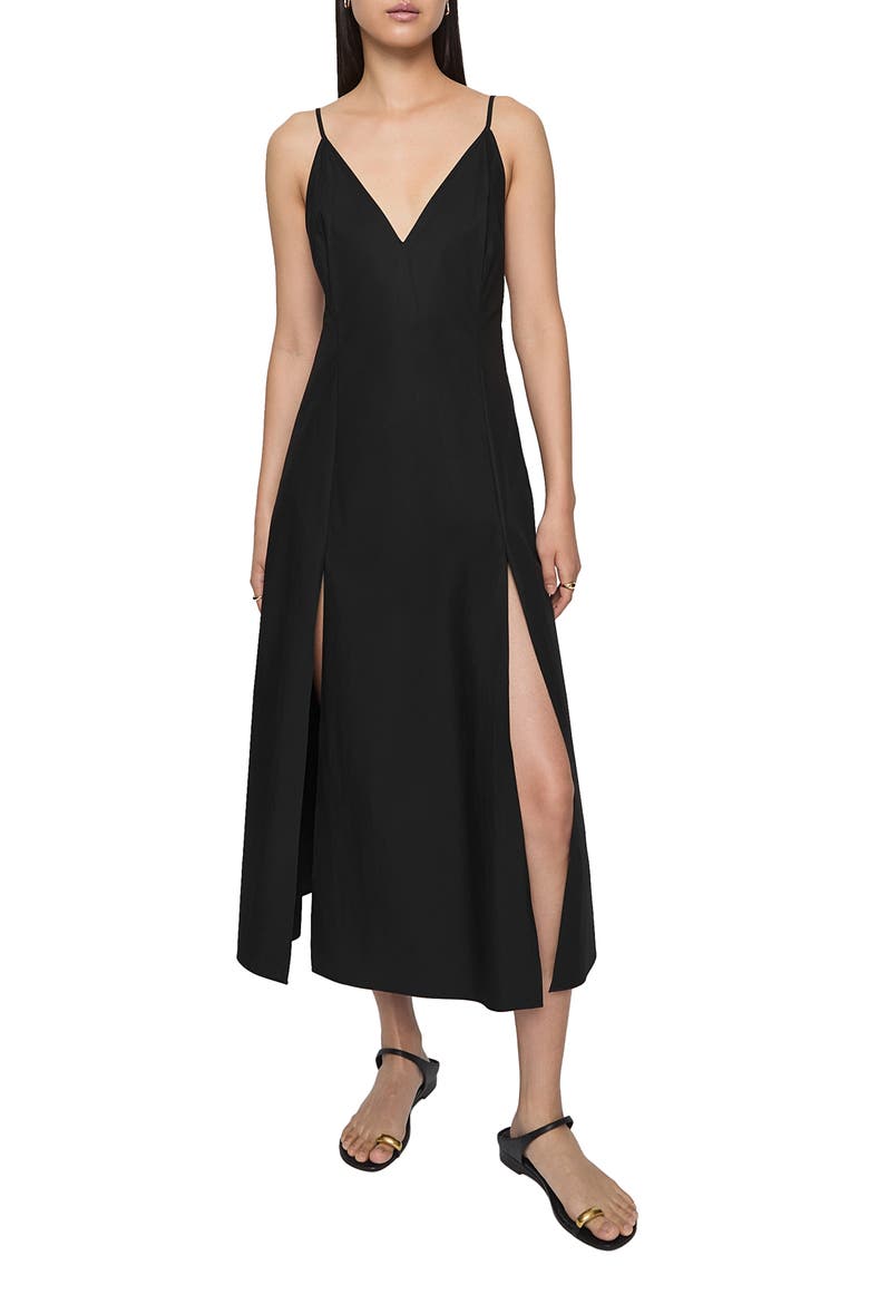 Amber Cotton Slipdress, Main, color, TRUE BLACK