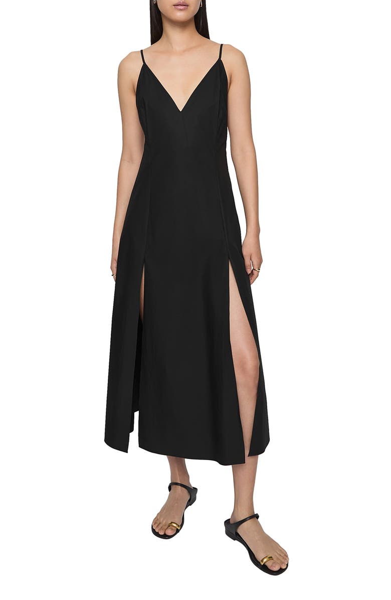 Rebecca Minkoff Amber Cotton Slipdress, Main, color, True Black