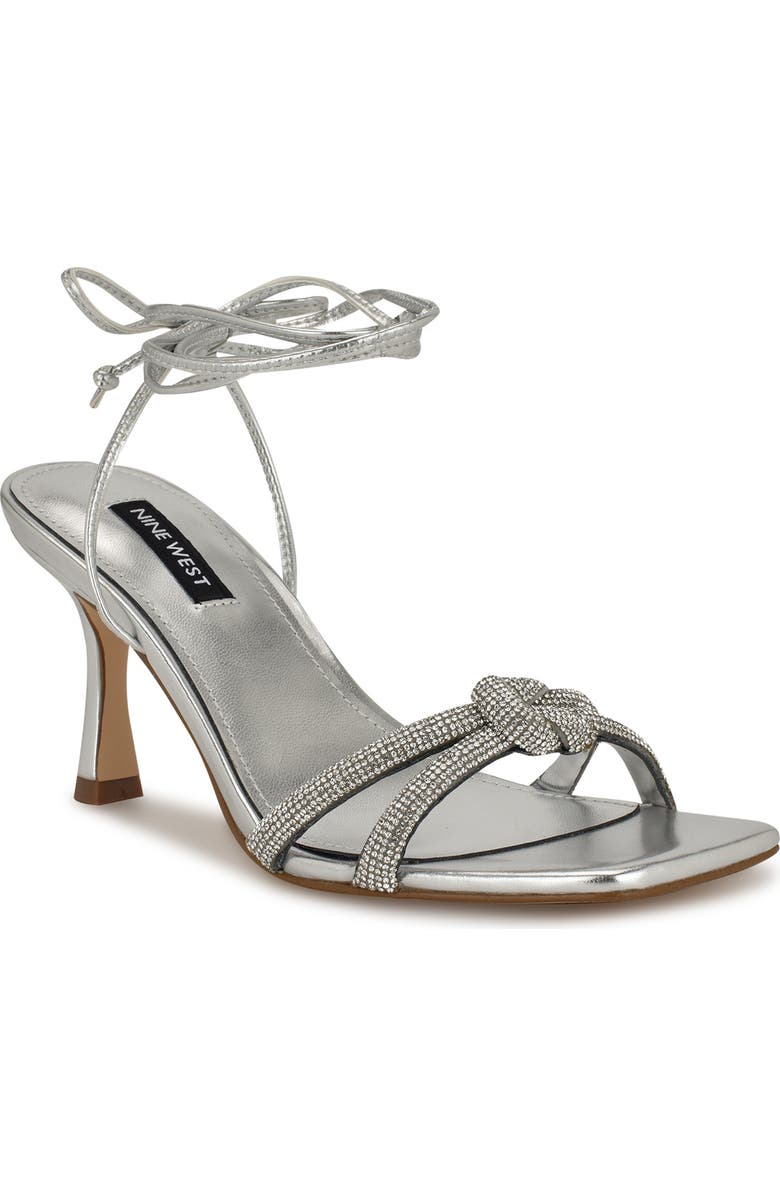 Nine West Raqchel Ankle Wrap Sandal, Main, color, Silver