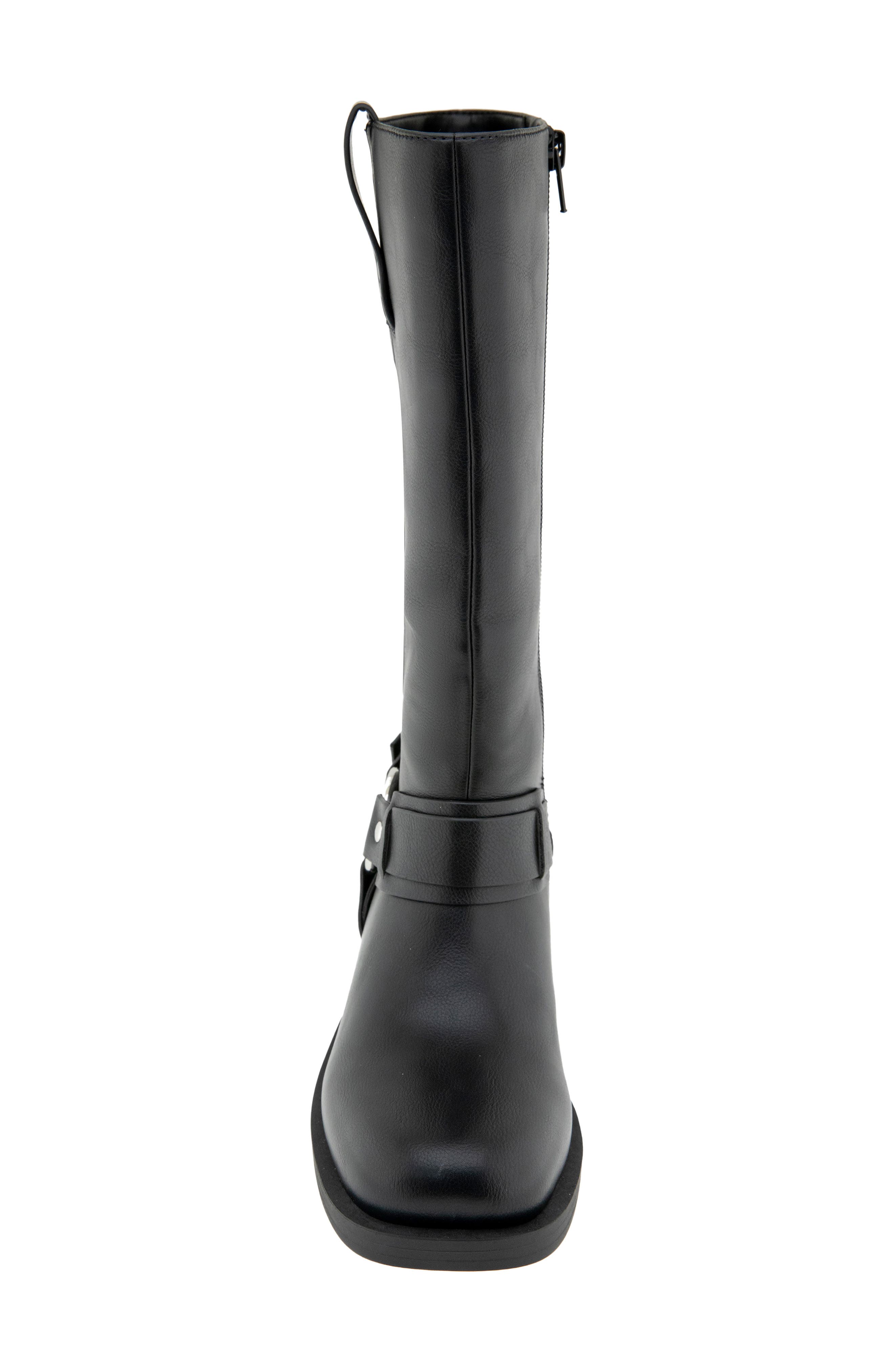 Hardin Faux Leather Tall Boot, Alternate, color, BLACK