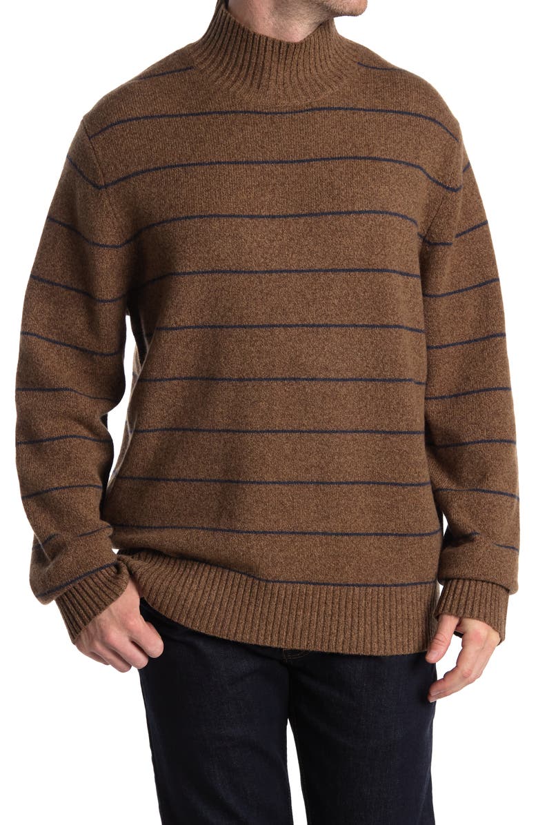 Vince Stripe Mock Neck Wool Blend Sweater, Main, color, 