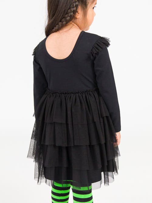 Rufflebutts Toddler Girls Flutter Tulle Long Sleeve Twirl Dress In Black