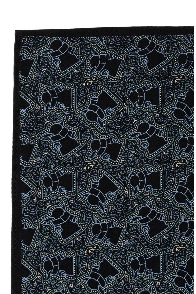 Grogu Silk Pocket Square, Alternate, color, NAVY