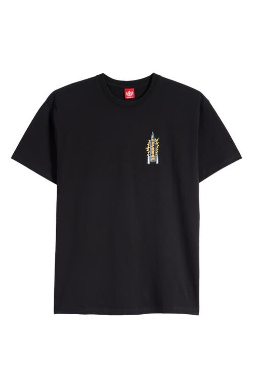 Icecream Rocket Boy Cotton Graphic T-shirt In Black