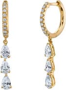 Gemma Azzurro Tear drops dangling huggie earrings