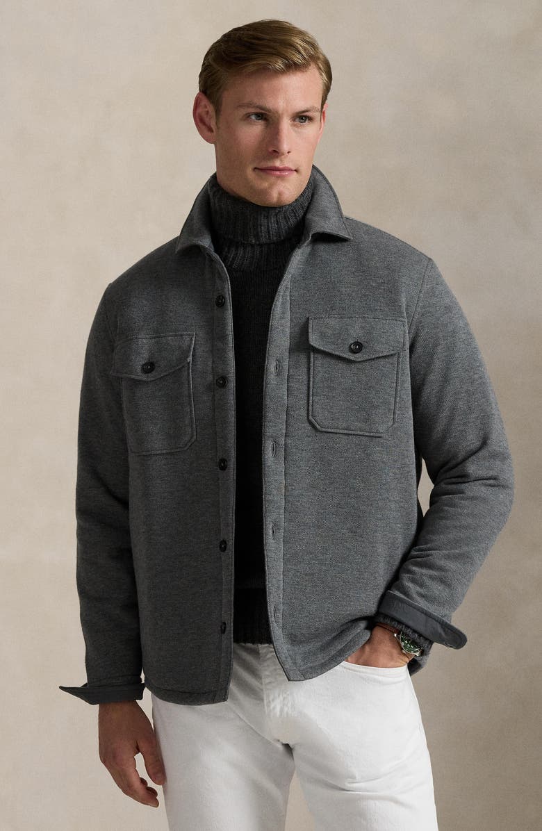 Polo Ralph Lauren Double Knit Mesh Shirt Jacket, Alternate, color, Fortress Grey Heather