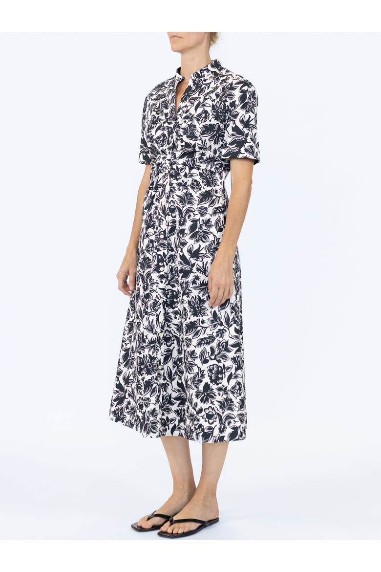 Noor Short sleeve shirtdress Flora, Alternate, color, Black/White