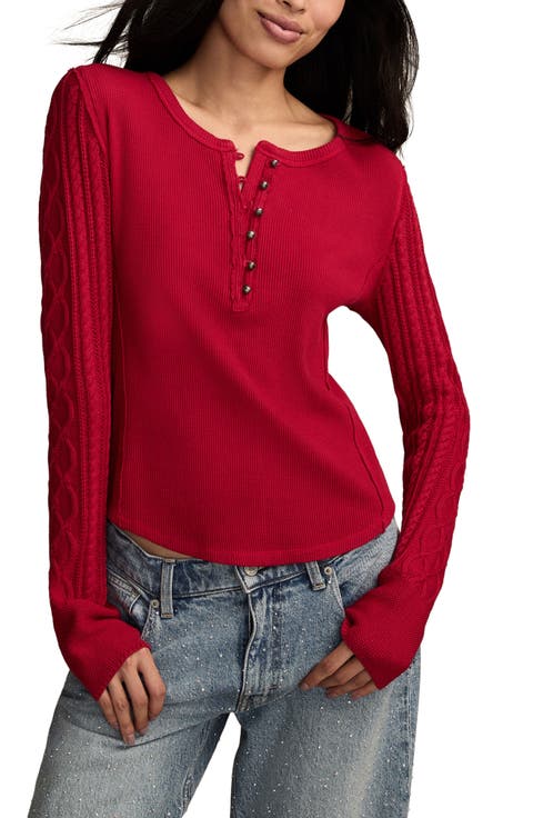 Waffle Stitch Henley