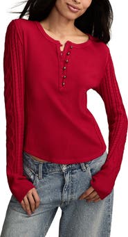 Lucky Brand Waffle Stitch Henley