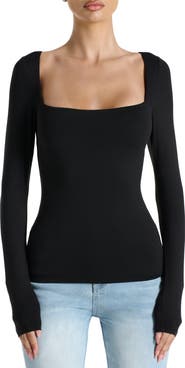Naked Wardrobe Bare Square Neck Top