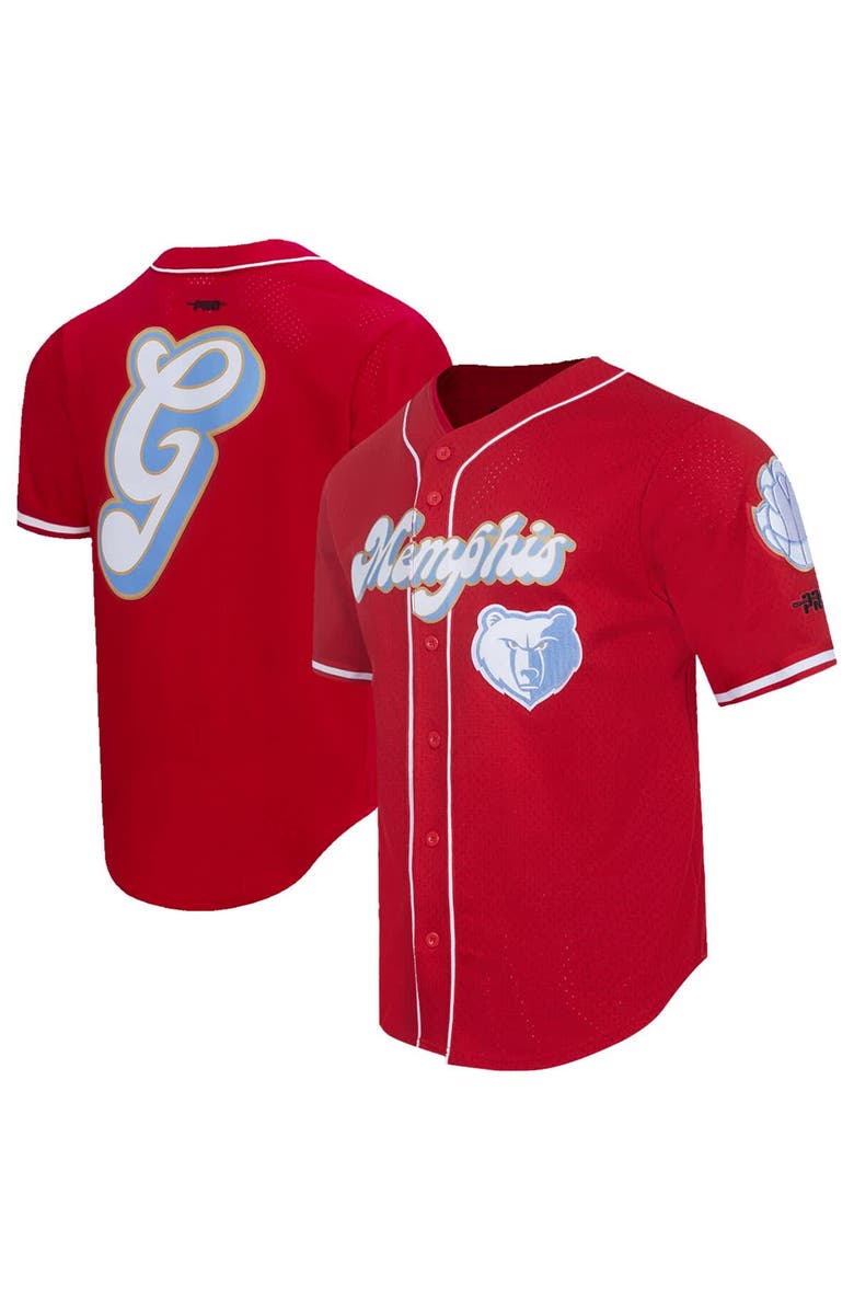 PRO STANDARD Men's Pro Standard Red Memphis Grizzlies 2024/25 City Edition Mesh Baseball Jersey, Main, color, 