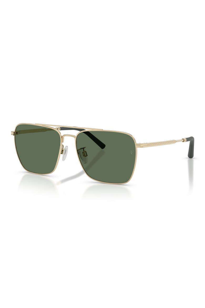 x Roger Federer R-15 Polarized 56mm Square Sunglasses, Alternate, color, BRUSHED GOLD / POLAR