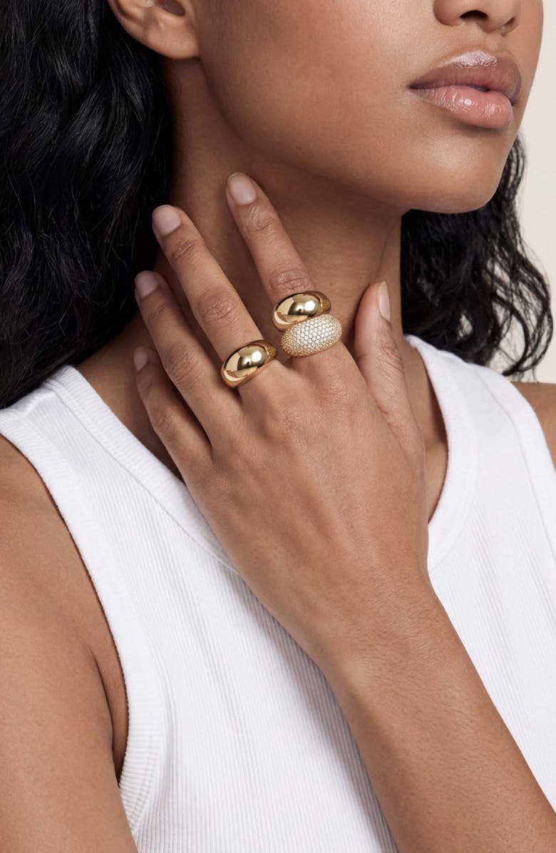 Ettika Timeless Glamour Set of 3 Rings, Alternate, color, Gold