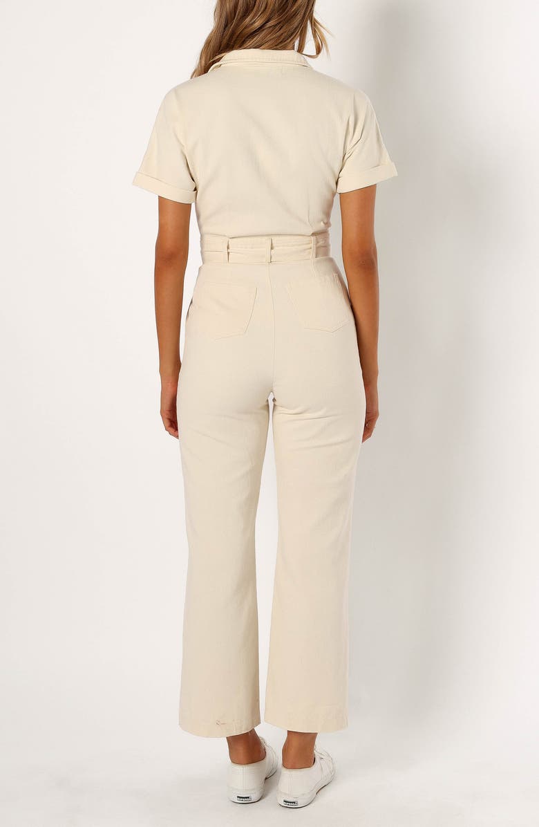 Petal & Pup Demi Tie Waist Straight Leg Twill Jumpsuit, Alternate, color, 