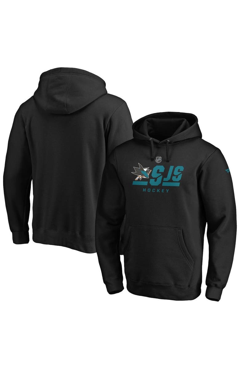FANATICS Men's Fanatics Branded Black San Jose Sharks Authentic Pro Secondary Logo Pullover Hoodie, Main, color, 