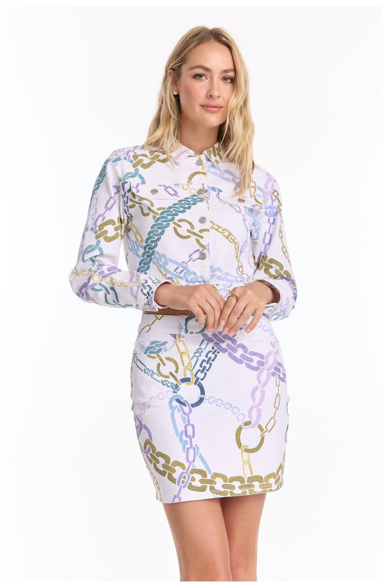 The Noli Shop Monaco Denim Jacket, Alternate, color, Chain Print