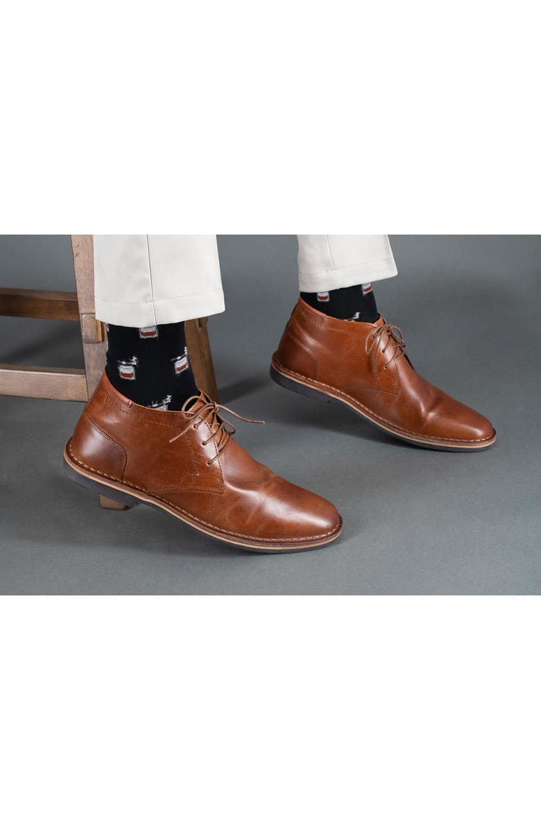 Trafalgar Jack's Bourbon and Cigar Over The Calf Mercerized Cotton Socks, Alternate, color, Black