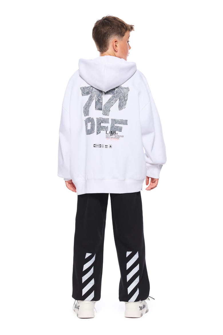 Kids' Active Duct Tape Graphic Hoodie, Alternate, color, WHITE