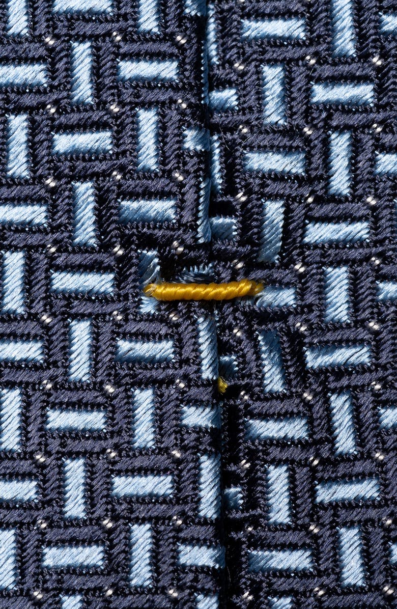 Eton Geometric Silk Tie, Alternate, color, Navy