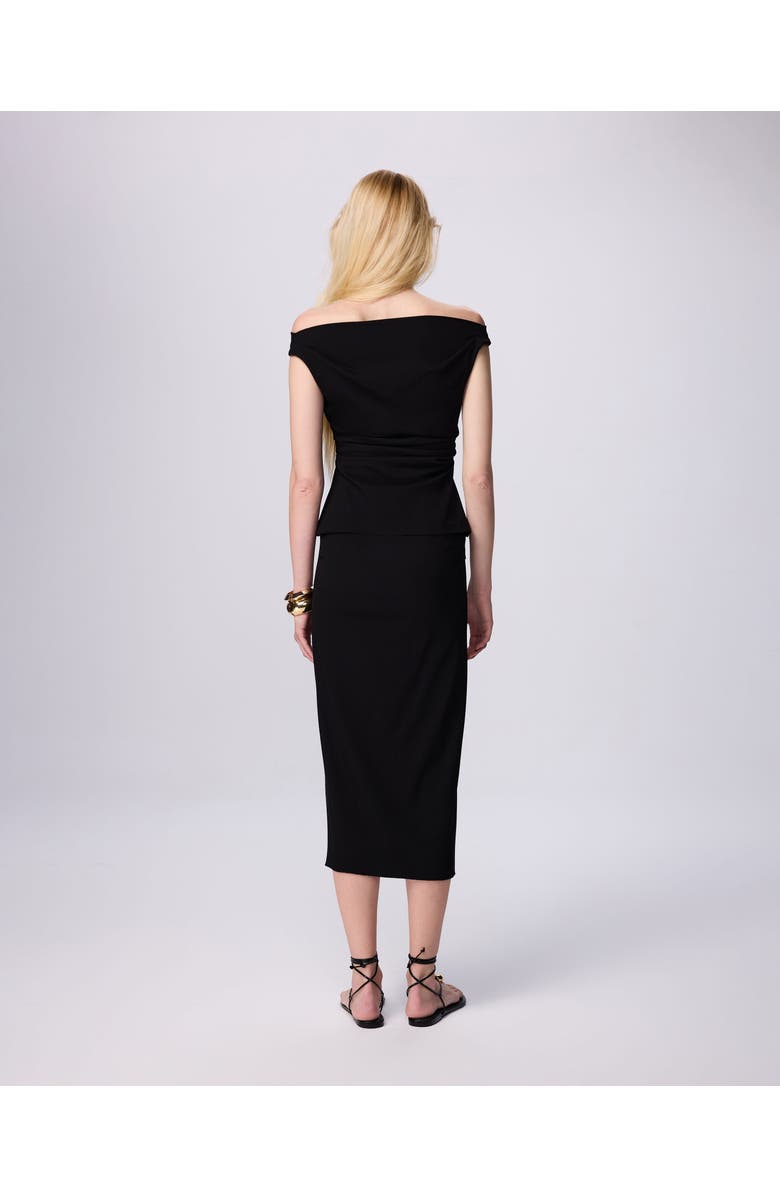 THEO The Label Thetis Techno Pencil Skirt, Alternate, color, Black