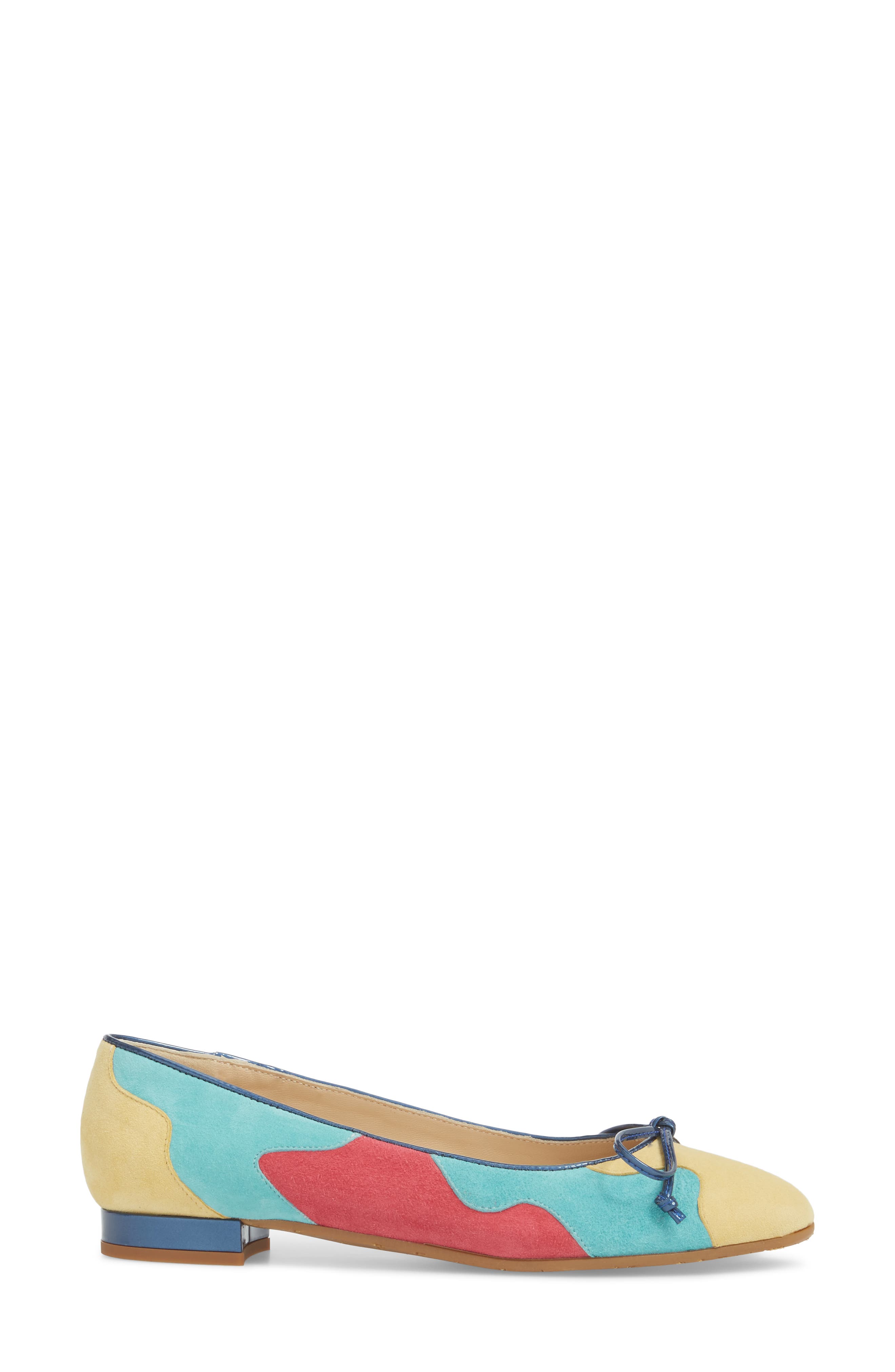 Ginevra Flat, Alternate, color, MANGO/ TURQUOISE SUEDE