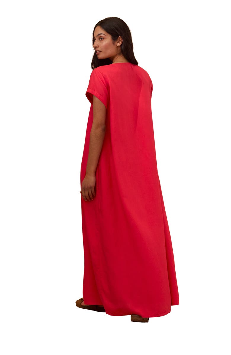 Celtic & Co. Cap Sleeve V-Neck Swing Maxi Dress, Alternate, color, Tulip