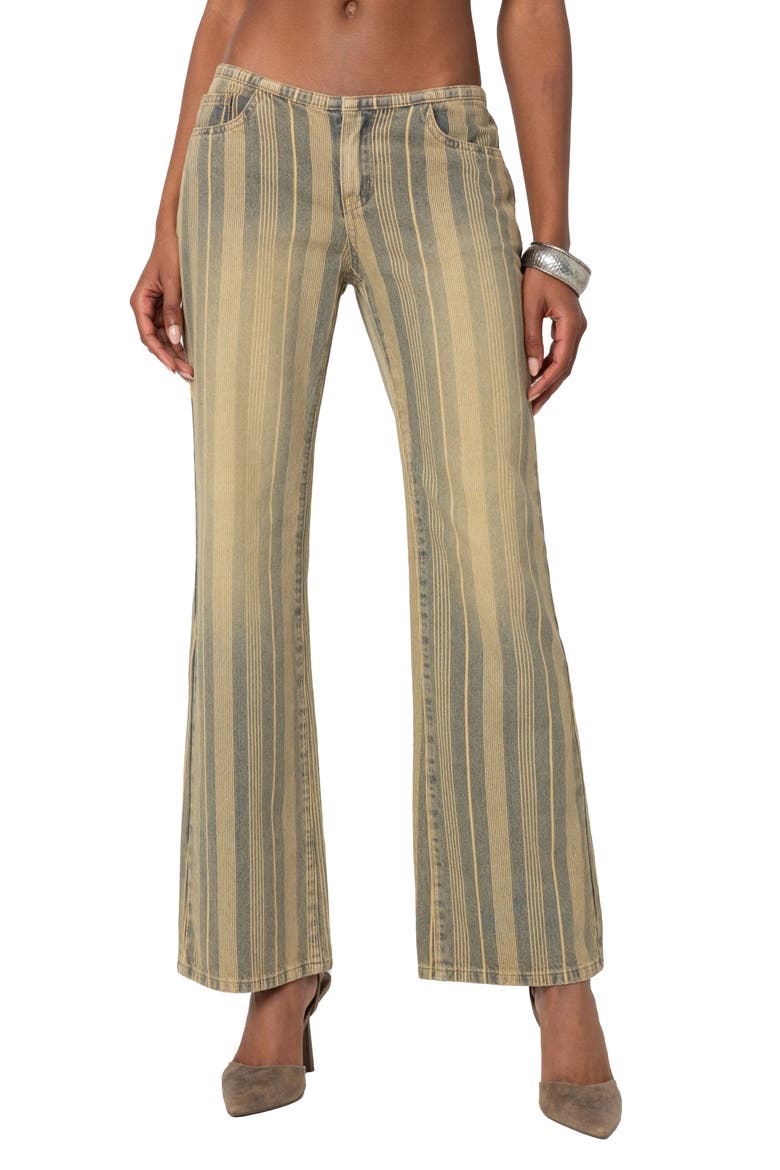 Eternity Pinstripe Low Rise Flare Jeans, Main, color, MIX
