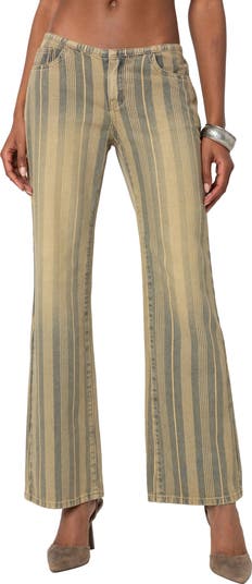 Eternity Pinstripe Low Rise Flare Jeans