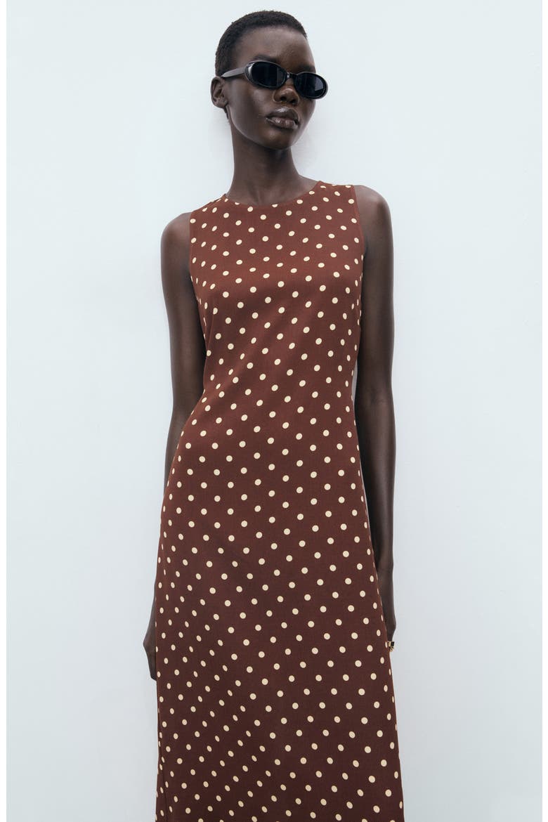nordstrom brown polka dot dress Polka Dot Sleeveless Midi Dress (Women)