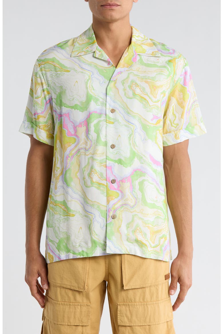 Clubhouse Camp Shirt, Main, color, GREEN MULTI