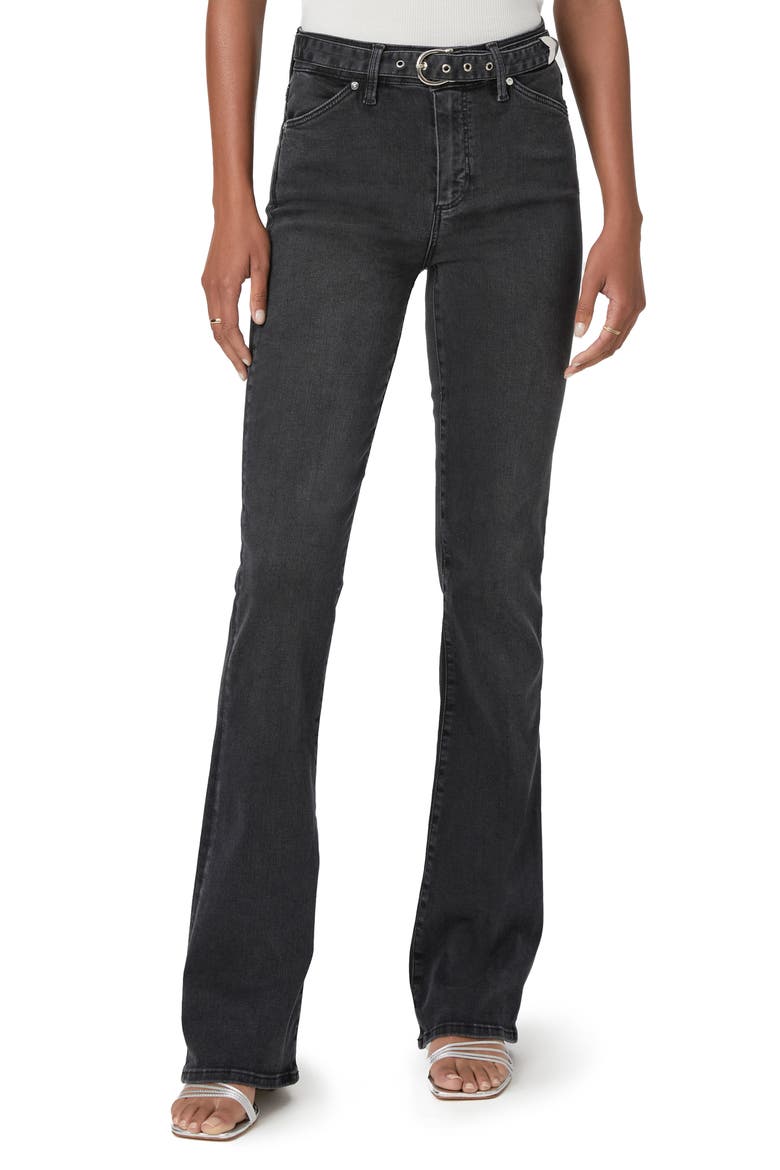High Waist Laurel Canyon Slim Leg Jeans, Main, color, BLACK SANDS
